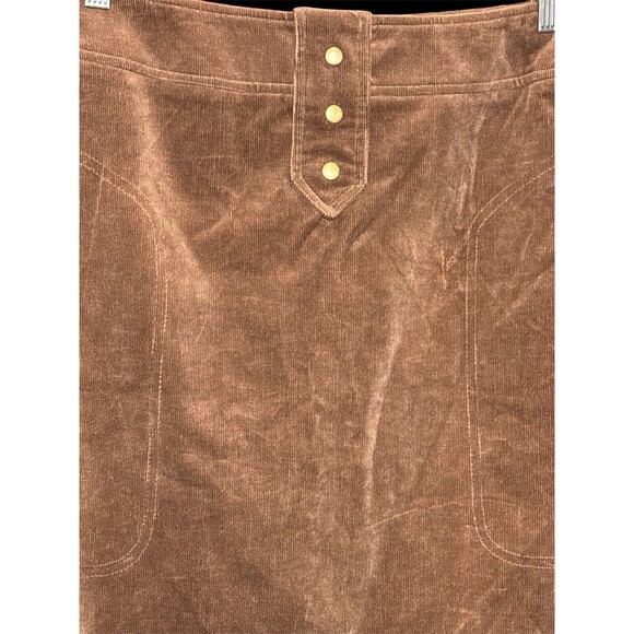 Harve Benard Corduroy Mini Skirt Brown Boho Size 16 Boho Cute Classic Hippie - Picture 3 of 8